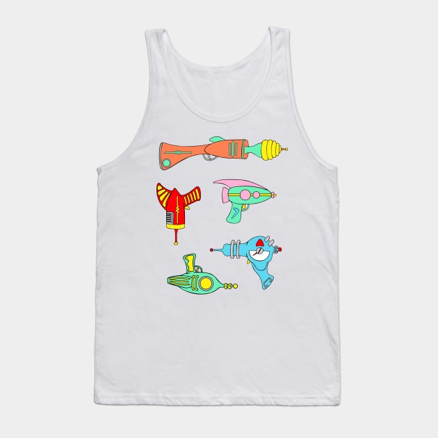 ray guns on green Tank Top by B0red